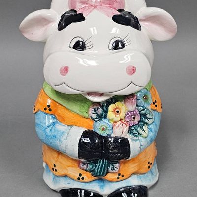 Gibson Ceramic Lady Cow Cookie Jar