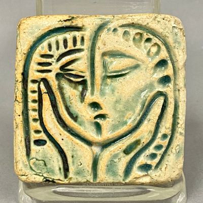Pewabic Pottery Modernist Face Tile
