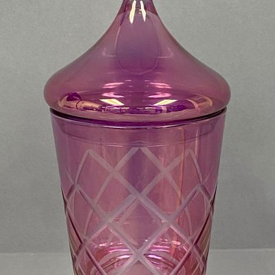 Amethyst Cut Glass Candy Jar