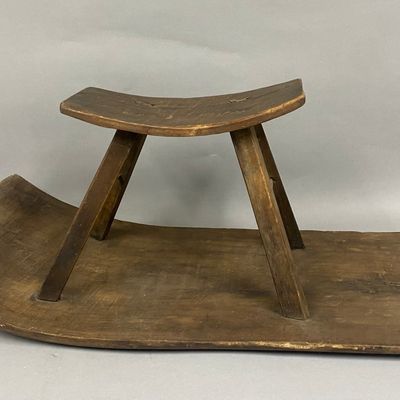 Antique Wooden Clam Picking Stool