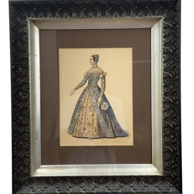 Framed Renaissance Costume Plate Print