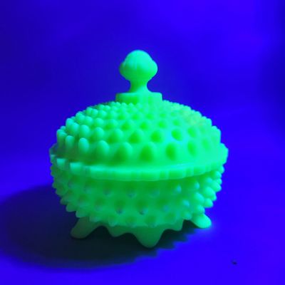 Fenton Custard Hobnail Candy Dish