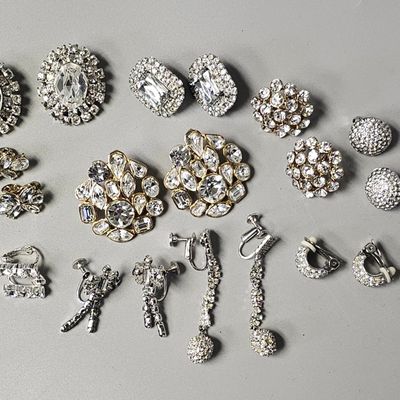 Collection of Vintage Rhinestone Earrings
