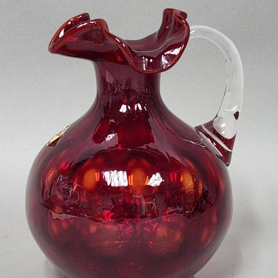 Fenton Ruby Coin Dot Pitcher