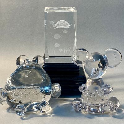 Trio of Decorative Glass Animals