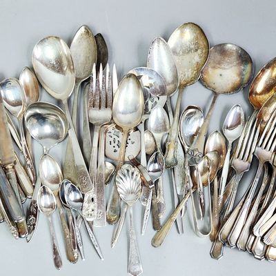 Assorted Vintage Silver-Plated Flatware