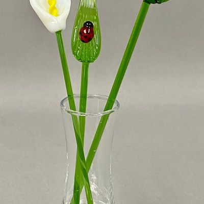 Red Co. Glass Flower Bouquet Set