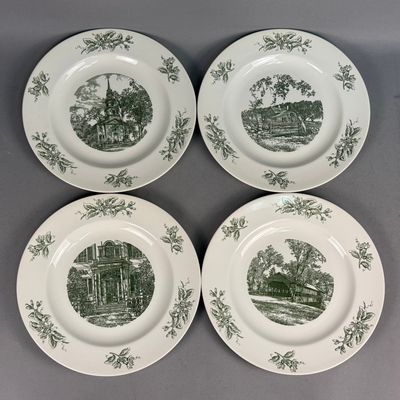 4 Wedgwood Old New England Green Plates