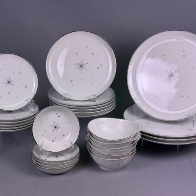 35pc Atomic Starburst Porcelain Dinnerware