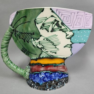 Salvadori Glazed Earthenware Art Vessel