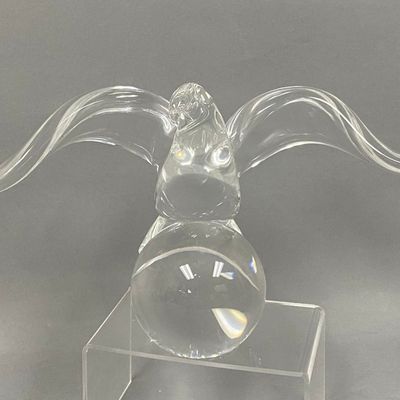 Steuben Crystal Eagle on Ball