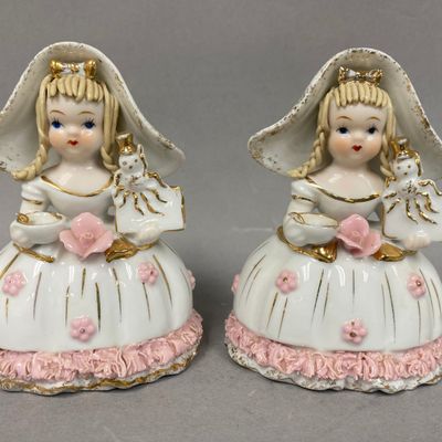 Lefton Little Miss Muffet Figurine Pair