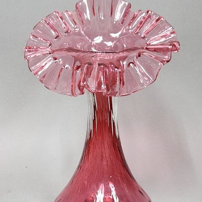 Fenton Cranberry Jack-in-the-Pulpit Vase