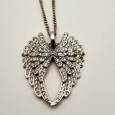 Sterling Angel Wing Necklace 6.8 Grams