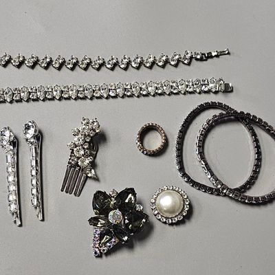 Assortment  of Rhinestone Jewelry
