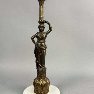 Brass-Toned Metal Caryatid Hat Stand
