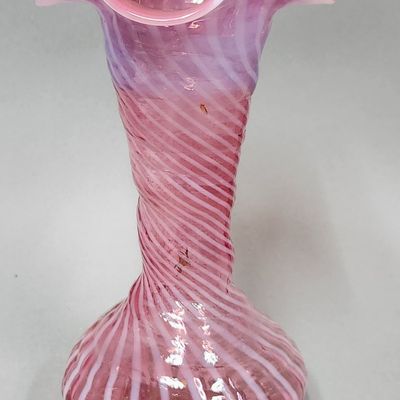 Fenton Cranberry Opalescent Vase