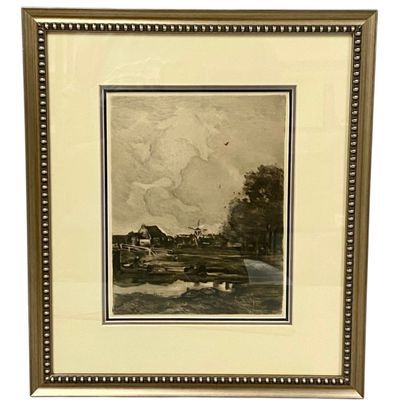 Jacob Maris Dutch Landscape Etching Print