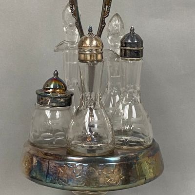 Aurora Silver Plate Cruet Set