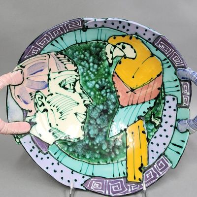Ceramic Figurative Handled Bowl