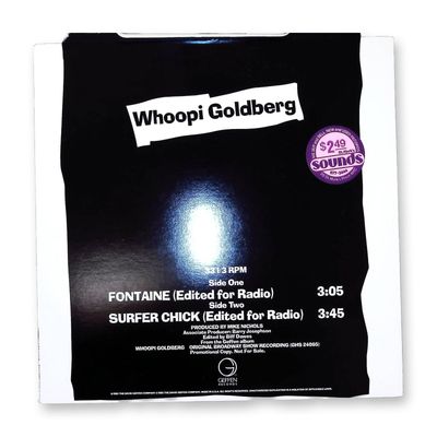 Whoopi Goldberg Promotional 12 Inch Vinyl Single Sleeve Geffen Records 1985
