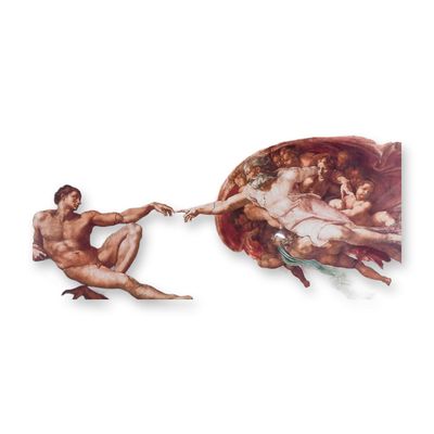 Michelangelo (Aft.) Framed Poster of the Creation of Adam, Sistine Chapel
