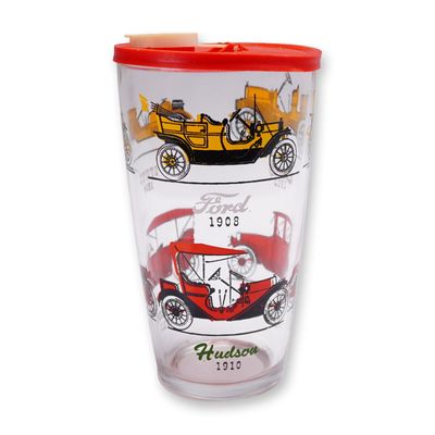2pc Anchor Hocking Classic Cars Glass with Lid