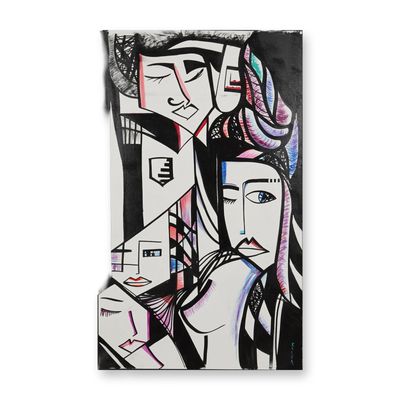 Kalex (American 20th-21st century) Mixed Media on Board, Signed