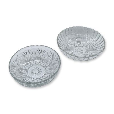 2pc Vintage Glass Serving Bowls