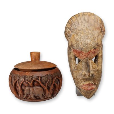 Two African Carved Wood Decorative Items