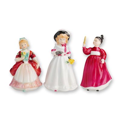 3pc Royal Doulton Figurines- Sharon, Vanity, and Valerie.