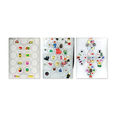 A LOT OF DIVISION THREE REALISTIC KIDDIE BUTTONS