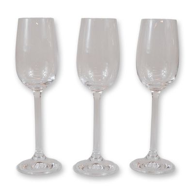 3pc Contemporary Clear Glass Champagne Flutes
