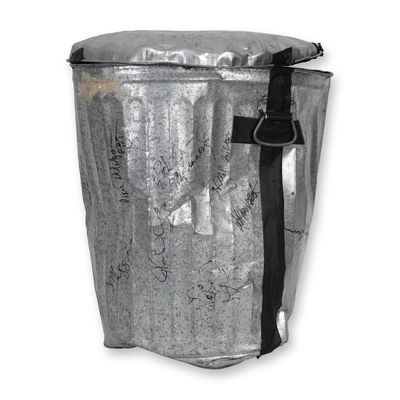 STOMP Broadway Cast & Crew signed Metal Trash Can