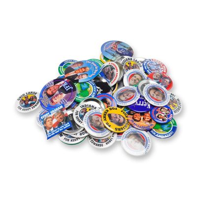A Collection of Approximately 40 John Kerry and John Edwards 2004 Presidential Campaign Pin-Back
