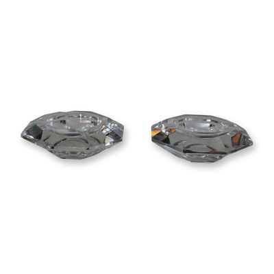 A Pair of Val St. Lambert Faceted Crystal Ashtrays
