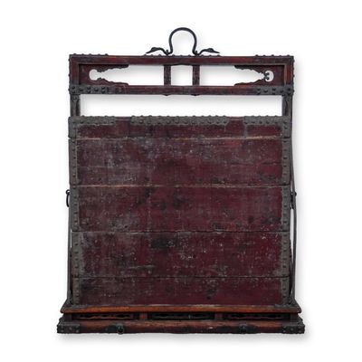 Antique Chinese Tiered Wedding Chest with Iron Hardware