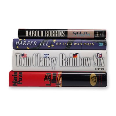 4pc Hardcover Book Lot Puzo Clancy Lee Robbins