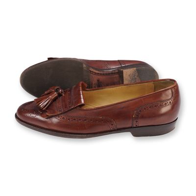Bragano by Cole Haan Brown Leather Tassel Loafers