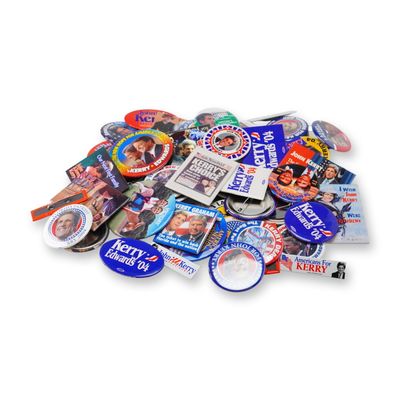 A Collection of Approximately 30 John Kerry and John Edwards 2004 Presidential Campaign Pinback
