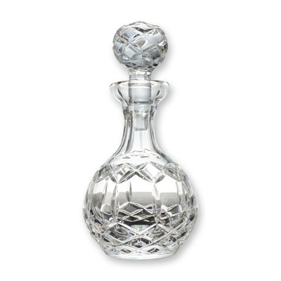Lead Crystal Decanter with Stopper Attributed to Waterford, Glandore Pattern