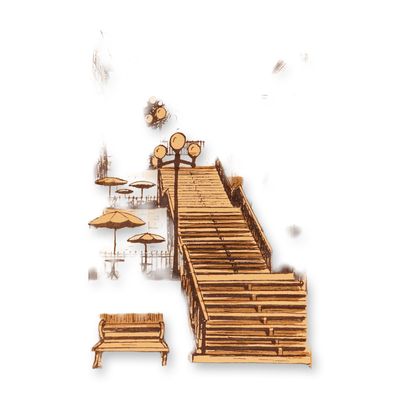Charles de Guise, Lithograph Print on Paper, Stairs Petit Champlain Quebec