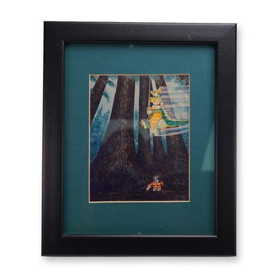 Framed Steve Gill Signed Fantasy Dragon Print 1990