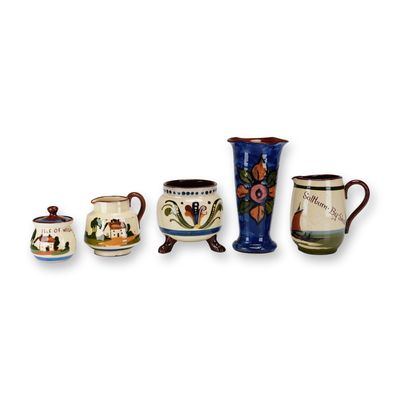 5pc English Watcombe Torquay Motto Pottery Ware