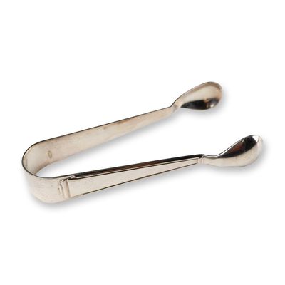 A Pair of Silver Plate Sugar Tongs, Marked R&B