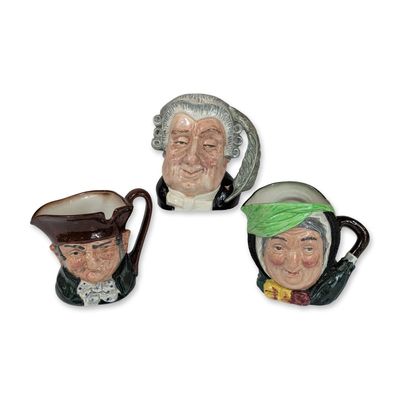 3pc Royal Doulton Ceramic Character Jugs