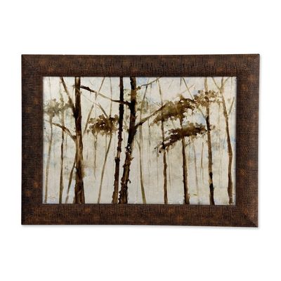 Woodland Landscape Mixed Media on Metal Plate, Paisaje V, 2006, Signed