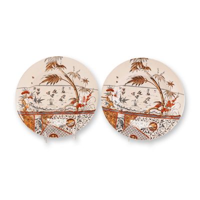 Pair of Melbourne Large Bowls by Gildea and Walker, Japonisme pattern