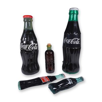 5pc Coca-Cola Collectibles, Bottles and Replica Lamp