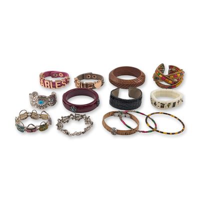 13pc Assortment of Fashion and Costume Bracelets